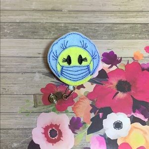 Felt Badge Reel Blue Surgeon